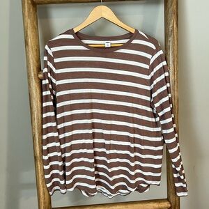 Old Navy Luxe Striped Long Sleeve Tee